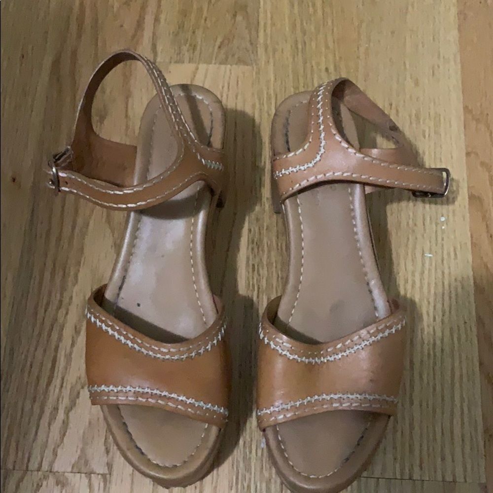SANDRO WOOD HEEL SANDALS SIZE 39‎